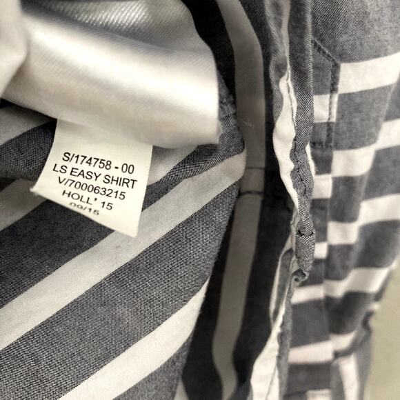 Banana Republic Striped Easy Shirt - Long Sleeve - Button Front - Gray White - M - Picture 7 of 7